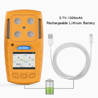 CE FCC ISO9001 인증과 렐 CO O2 H2s 가지고 다닐 수 있는 다중 가스 검출기