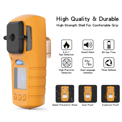 CE FCC ISO9001 인증과 렐 CO O2 H2s 가지고 다닐 수 있는 다중 가스 검출기